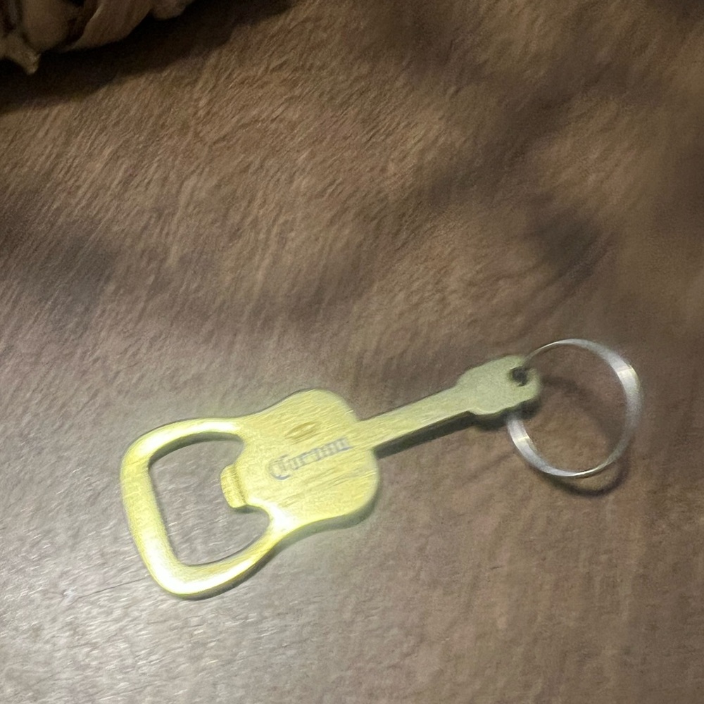 Corona Yellow Guitar Keychain Opener